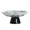 Blue and White Porcelain High Foot Dessert Plate Creative Ceramic Fruit Tray for Tea Room Dry Nuts Snacks Serving Tray