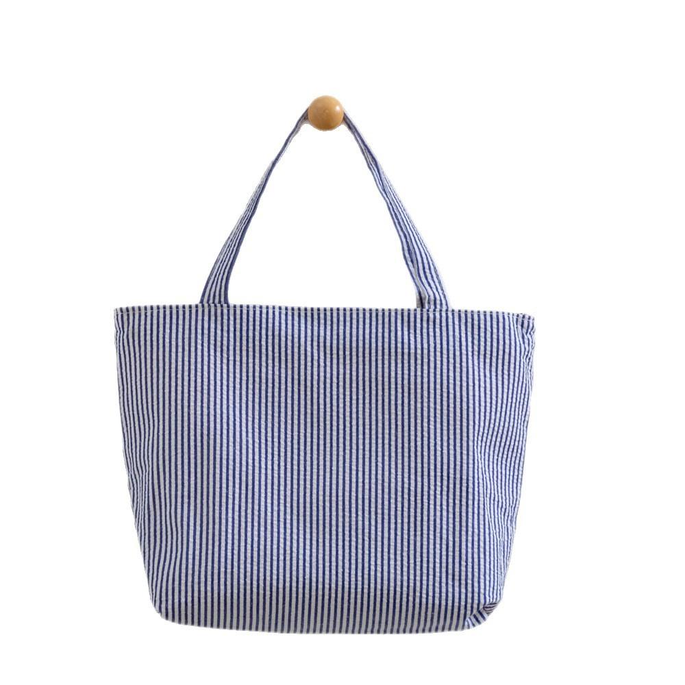 Striped Bag For Women Large Capacity Retro Casual Polyester Fashion Handbag For Daily Use