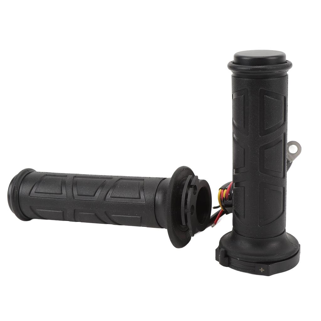 Motorcycle Heated Handlebar Grips Water Resistant DC12V Rubber Electric Hand Grip Warmer with Adjustable Temperature