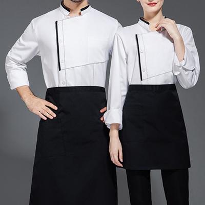 Kochuniform, einreihig, kurzärmelig, Unisex, Stehkragen, weich, atmungsaktiv, schmutzabweisend, lockeres Oberteil für Koch, Küche, Bäckerei, Kantine, Restaurant, Kellner