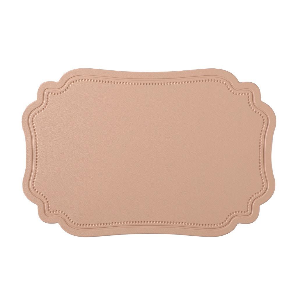 4 Piece Retro Irregular Tableware Pad Waterproof Washable Table Mat PU Leather Scratch Resistant Heat Insulated Mat