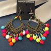 Popular earrings Bohemian retro fringed long beaded earrings colorful earrings women