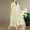 DIMANAF New 2026 Sundress Women Plus Size Summer Casual Print Floral Maxi Long Dress Cotton Loose Oversize Beach Holiday