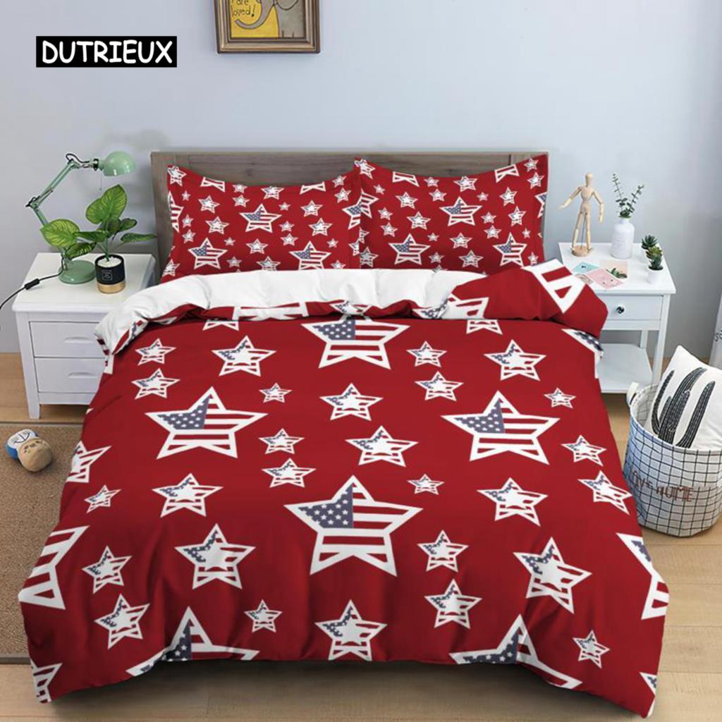 Star Duvet Cover Set Colorful Stars Pattern Print Twin Bedding Set for Kids Teens Double Queen King Size Microfiber Quilt Cover