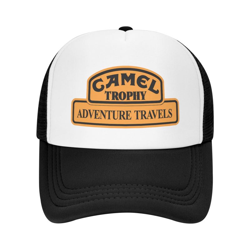 Freedom Outdoors Women's Orange Camel Trophy Racing Print Mesh Baseball Cap Unisex Summer Breathable Sun Visor Snapback Hat Outdoor Trucker Hats Dad Hat Cm