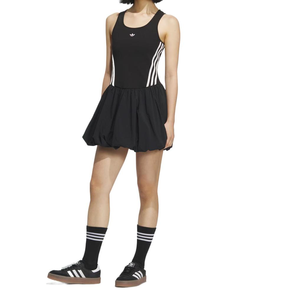adidas Originals Bubble Dress Comfortable Casual Simple Versatile Sleeveless Dress Women Dresses Black KE5074