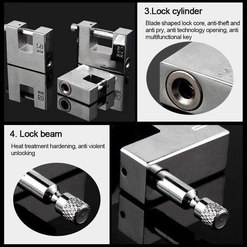 Creative Stainless Steel Heavy Duty Padlocks Anti-cut Anti-pry Anti-theft Lock Safety With Keys Gate Locks