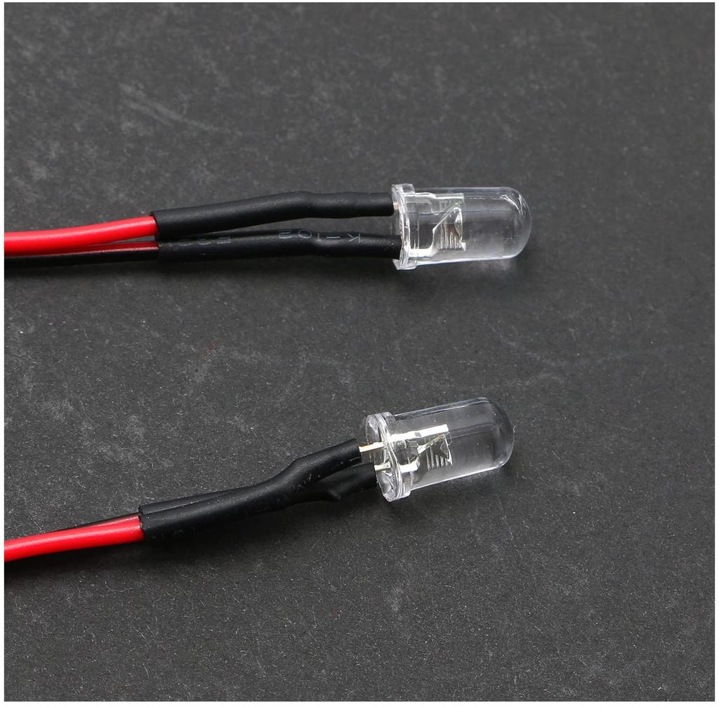 SHEAWA 5mm 6-Piece LED Light Kit for RC Cars, Red and White, Modification Parts