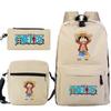 New Animation One Piece Printed Backpack for Primary and Secondary School Students Large Capacity School Bag Combination Three-piece Set