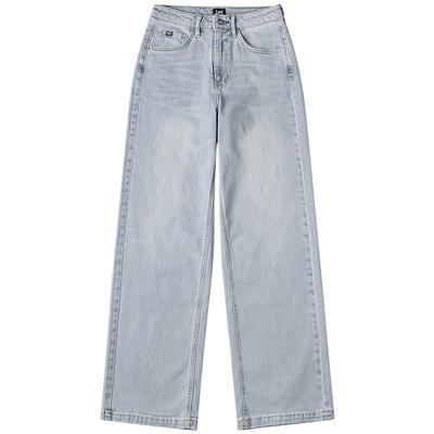 Women's 428 Light Blue High-Waist Straight-Leg Five-Pocket Jeans