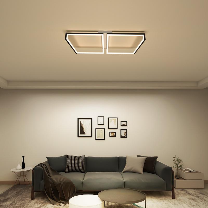 Minimalism Bedroom Ceiling Light For Home Living Room Bedroom Study Children's Kitchen Black Square Chandelier Led Smart Lamp
