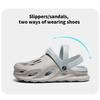 2024 New Men's Fashion Beach Sandals Thick Sole Slipper Waterproof Anti-Slip Sandals Flip Flops Non-slip toe EVA hole shoes