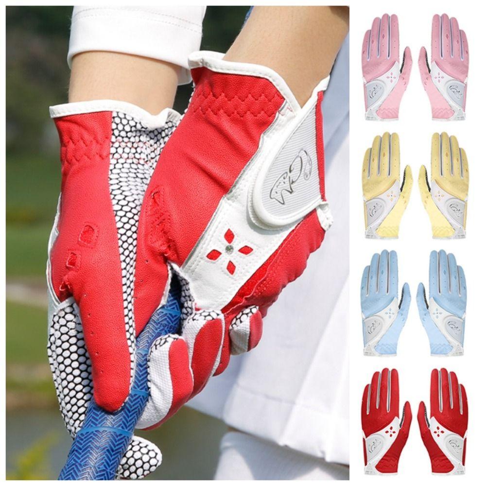 Breathable PU Leather Golf Mittens Comfortable Full Finger Golf Gloves  Palm Protection