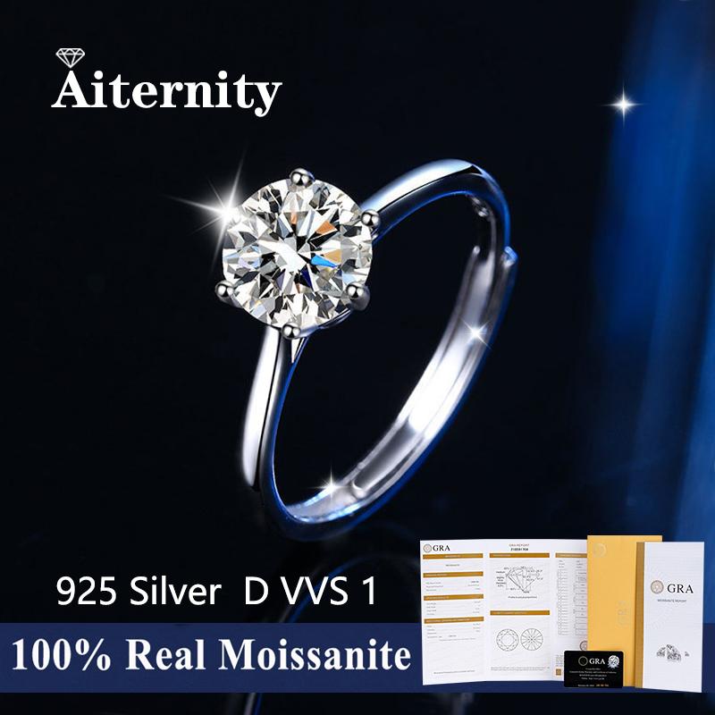 D Color Women Moissanite Ring s925 Silver 1-2ct Moissanite Ring for Women Luxury Women Moissanite Wedding Rings 0.5ct with box