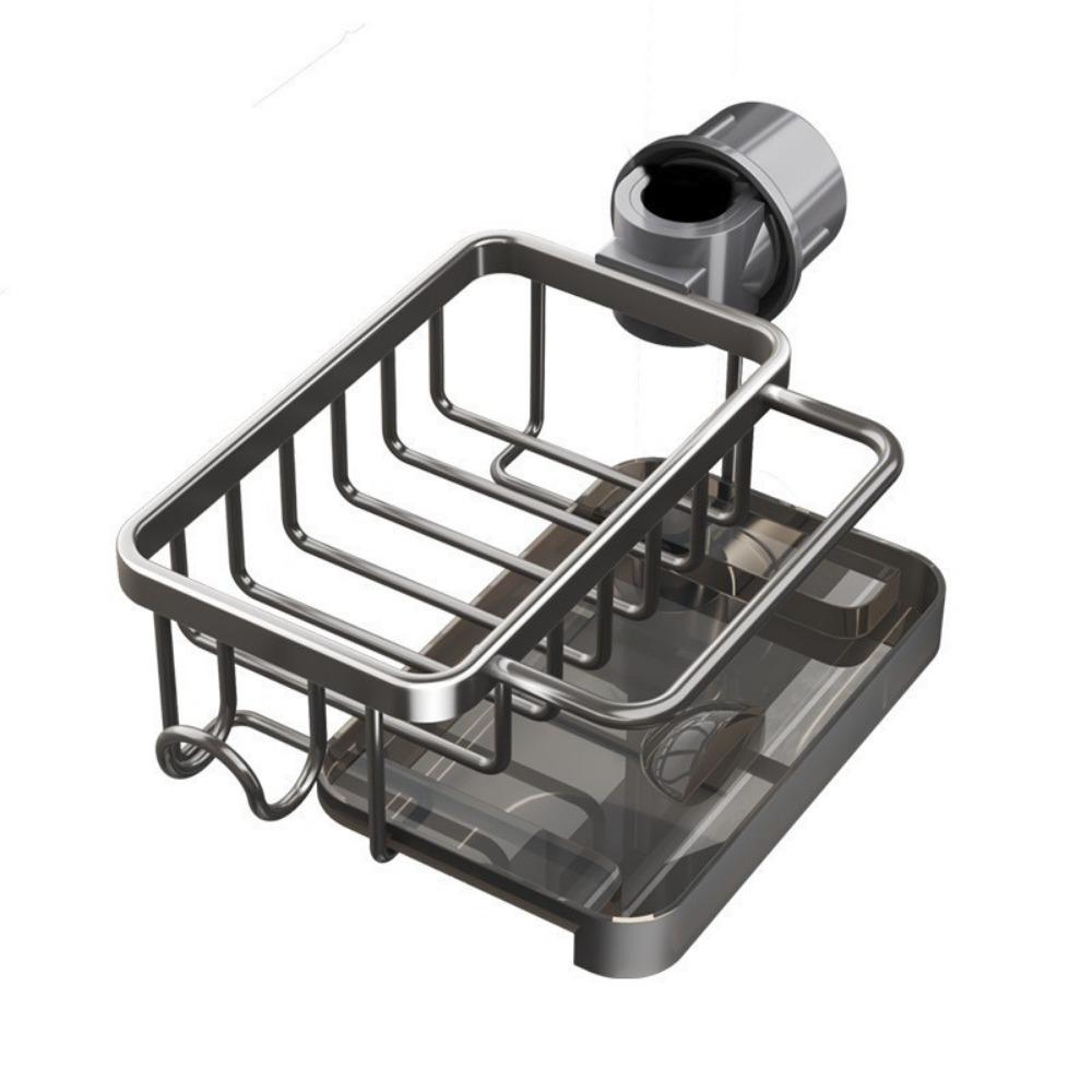 Küchenarmatur Aufbewahrungsregal, Spülbecken Abtropfkorb, Stoffaufbewahrung Multifunktionsregal, ohne Bohren, Spülbeckenablauf