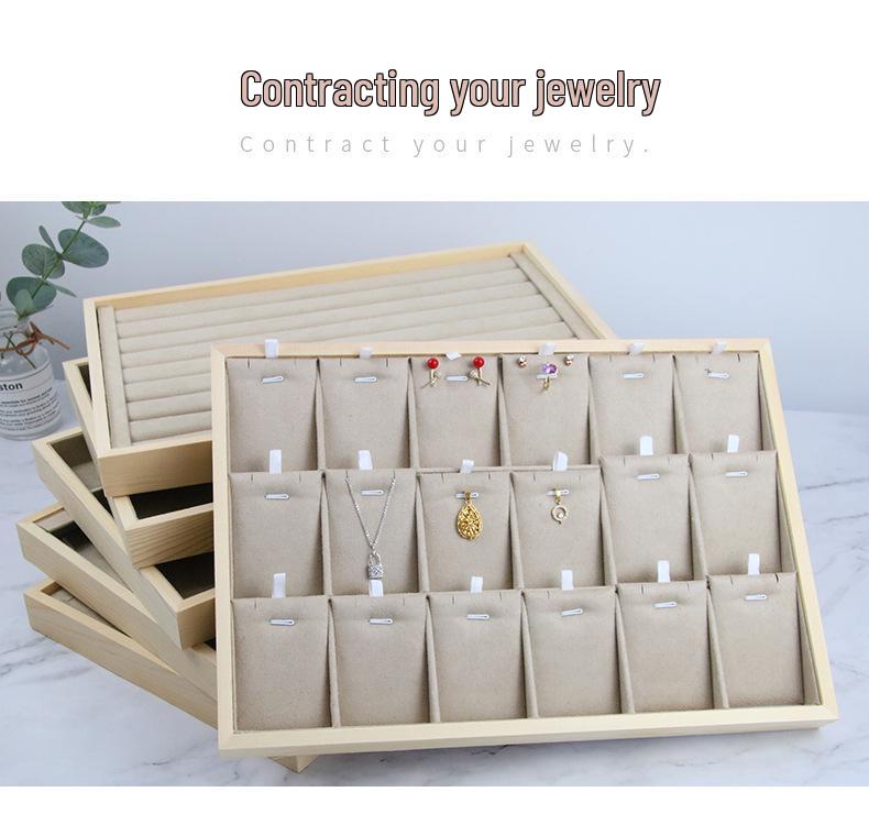 Minimalist Solid Wood Jewelry Display Tray for Rings, Necklaces, Bracelets, Watches, and Bangles
