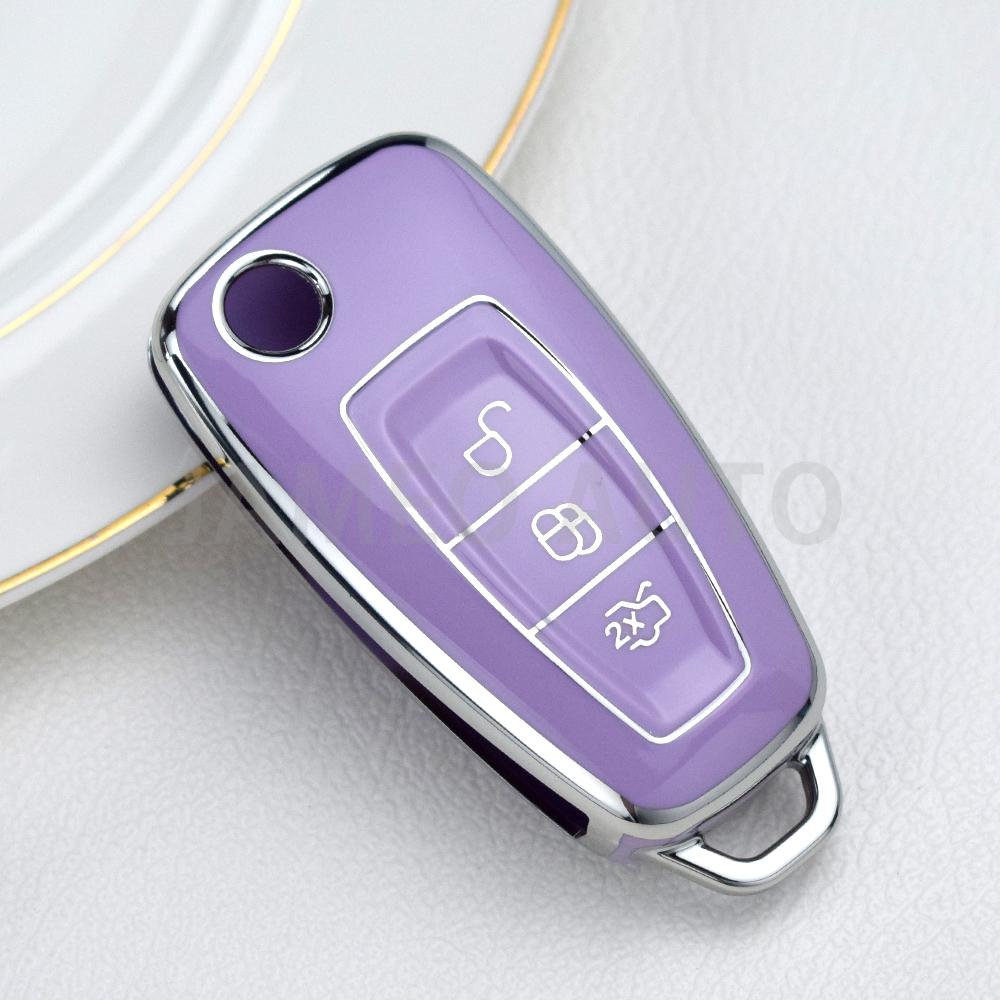 For Ford Focus 2 3 MK3 ST RS Ecosport Kuga Escape Fiesta Fold C-Max S-Max Mondeo TPU Folding Car Remote Key Cover Case