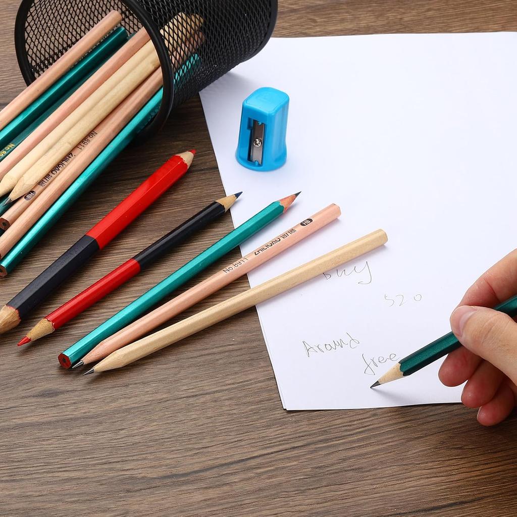 PATIKIL Brown Round Pencils, 50 Pack HB Graphite Pencils Wood Pencils Double-Ended Pencil for Classroom Office Engineering Marking