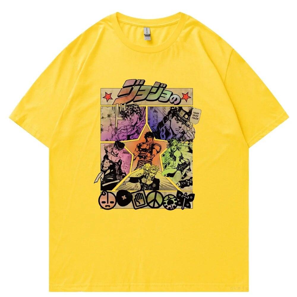 Maglietta JoJo's Bizarre Adventure - Cotone Con Stampe Anime Personaggi - Manica Corta Unisex