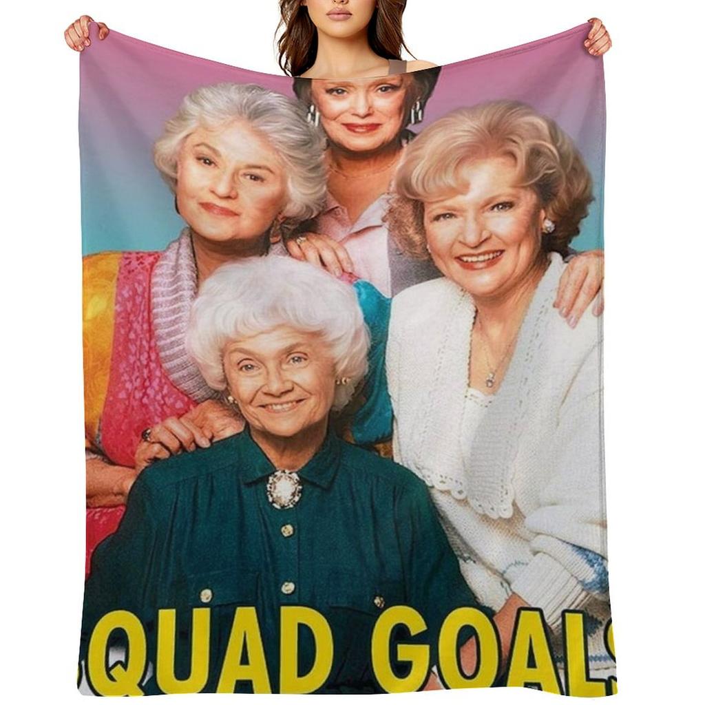 Best Squad Stay Golden Girls Throw Blanket For Decorative Sofa Custom Soft Plaid Plush Blankets