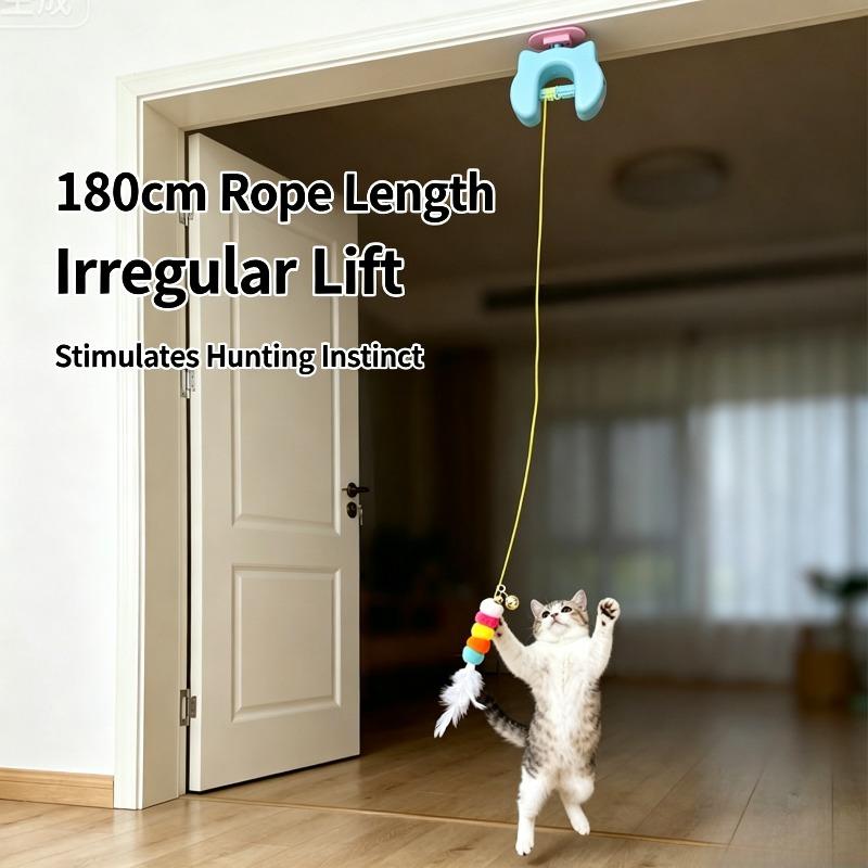 Lifting Cat Toy Hanging Door Interactive Teaser Toy Electric Retractable Yo‑yo Ball Self Play Entertainment For Cats
