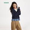 Hotwind Women's Faux Two-Piece Spliced Sweatshirt