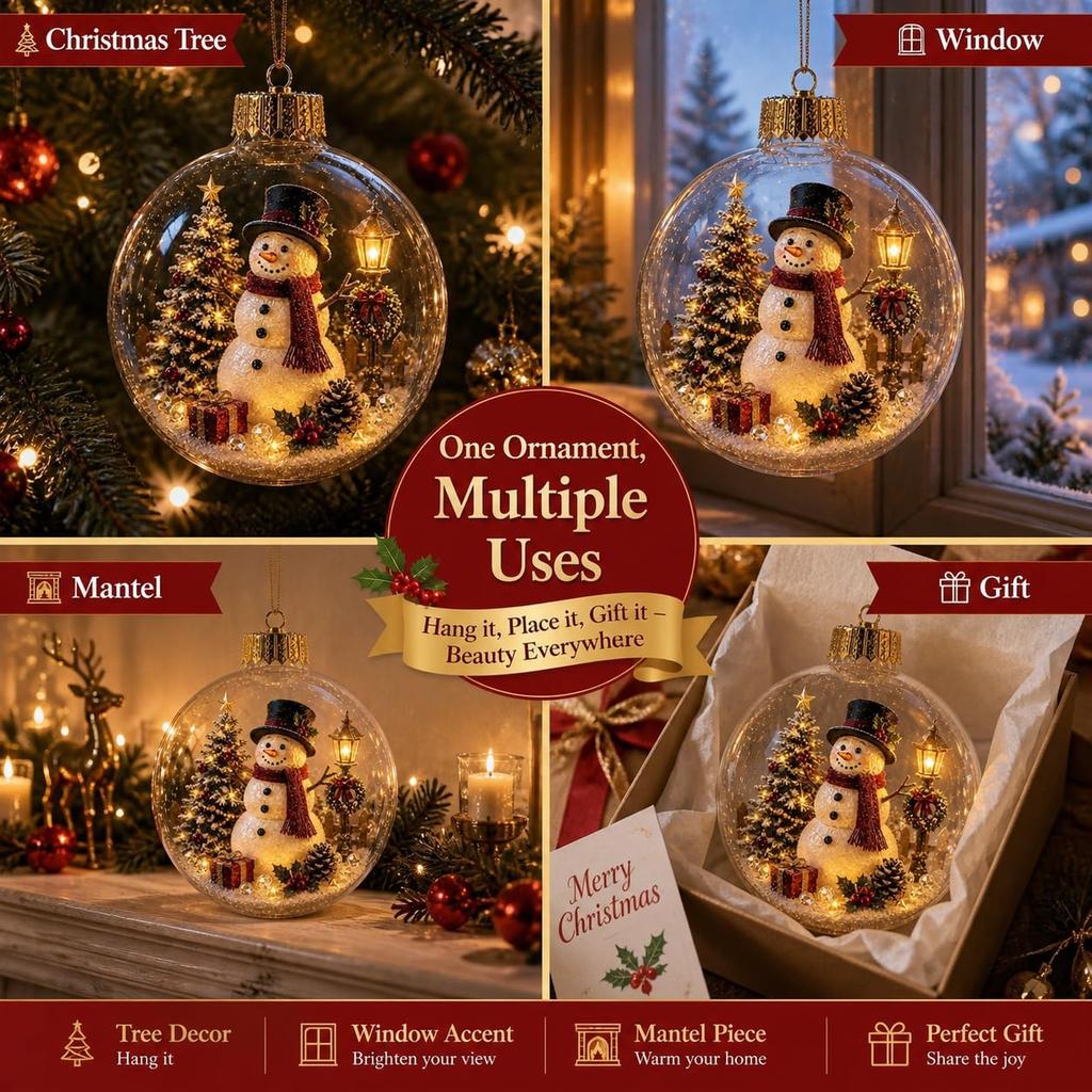 With lights Christmas ball ornament holiday home decoration gift Christmas ball train model