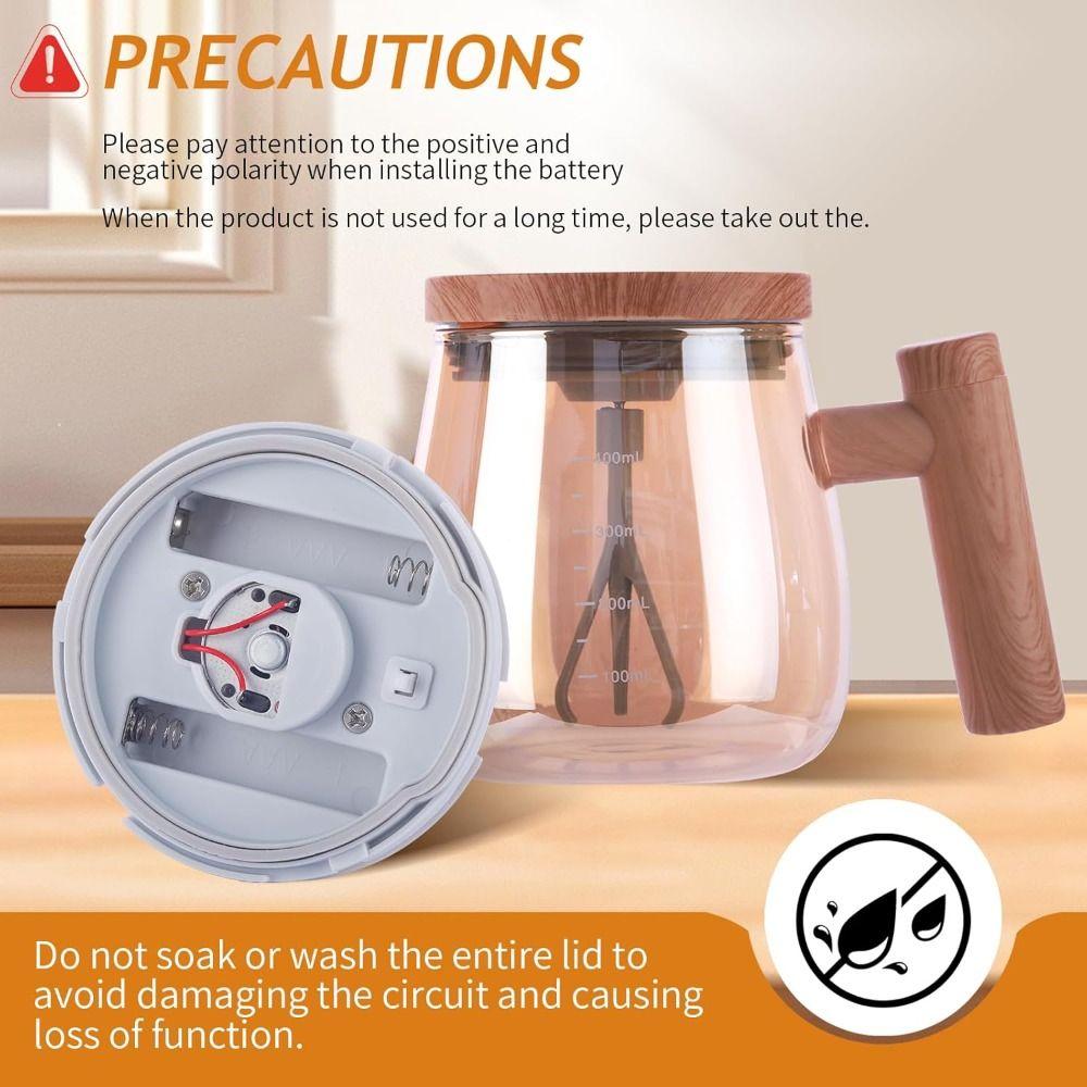 Tazza Automescolante Elettrica in Vetro Borosilicato da 400 ml per Caffè/Latte/Proteine in Polvere