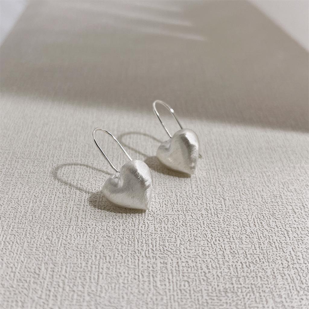 BF CLUB 925 Silver Heart Hoop Earrings For Women Girl Sexy Fashion Trendy Jewelry Gift Party Wedding pendientes mujer