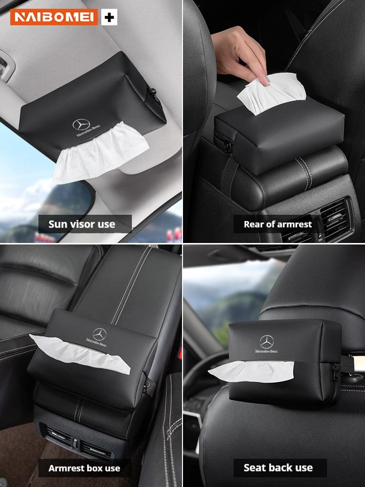 UMDGR1 2026 Hot Car Tissue Box Seat Backrest Armrest Box Tissue Storage Box For Mercedes Benz AMG A B C E S Class SLK GLS GLK GLC SL GL