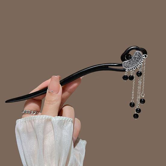 Chinese Ancient Style Hair Stick Metal Pendant Tassel Handmade Hair Chopstick Women Fringe Design Updo Hairstyle Accessory