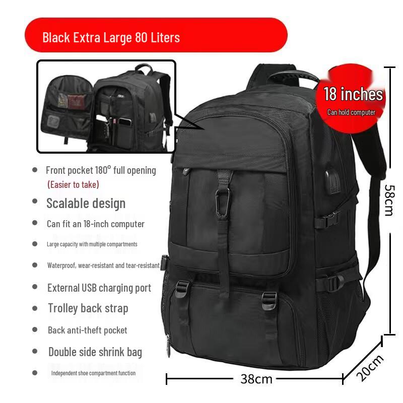 Wingzhou 80L Waterproof Outdoor Travel Backpack