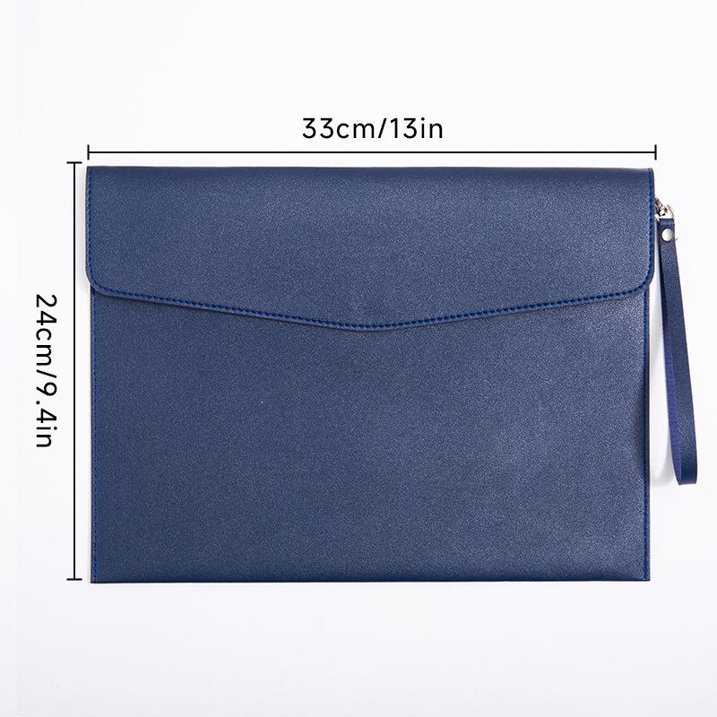 Leather A4 Document Folder - Korean Style Customizable File Bag with Logo Option
