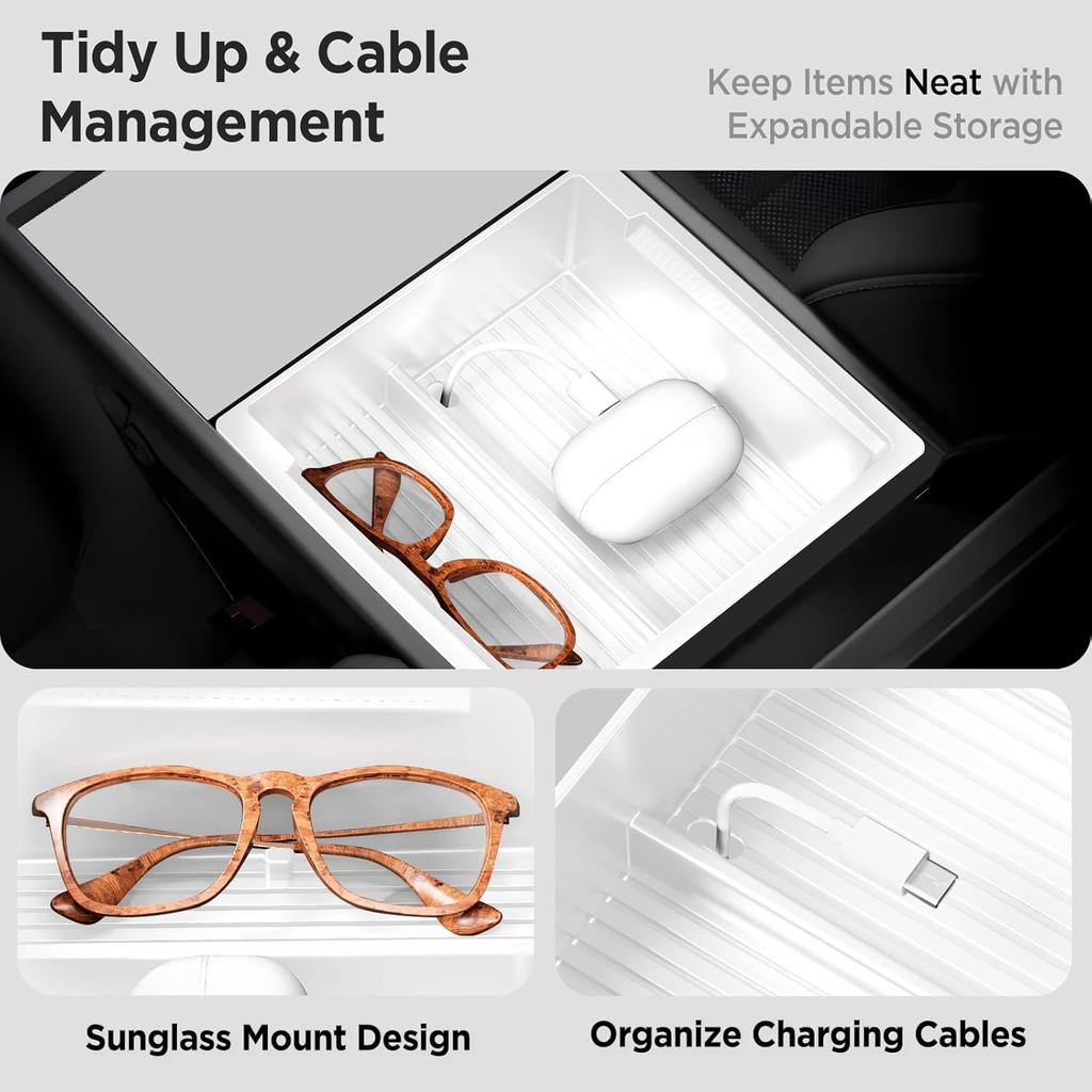 Center Console Organizer Tray For Tesla Model Y Juniper Accessories 2025 2026/For Tesla Model 3 Highland Accessories 2024 2025 2026 [Slide