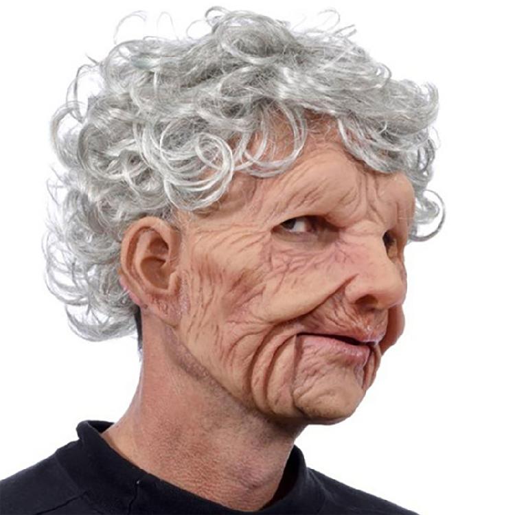 Halloween Old Man Latex Mask Smokingh Grandmothe Home Festival Party