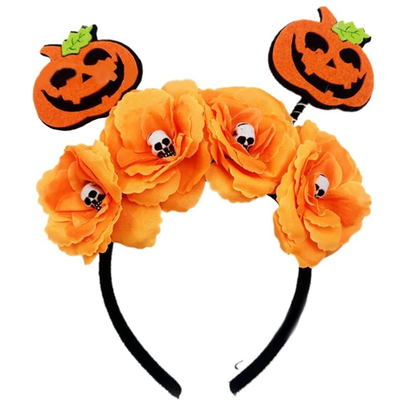 Dark Series Flower Headband Halloween Theme Party Hairhoop Role Play Headpieces Masquerade Party Costume Hairband