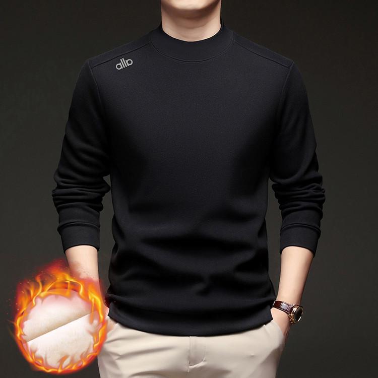 

2025 Winter New Style Round Neck Long Sleeve Plus Velvet Hoodie - Warm, Comfortable, Thickened Base Layer Small чорний