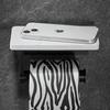 White/Black Marble Bathroom Paper Towel Holder Aluminum Wall-mounted Phone Rack Roll Tissue Shelf Bathroom Accessories