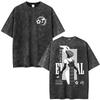 2026 Summer Hot Sale Anime Chainsaw Man Vintage Washed T-shirt Men Women Hip Hop Punk Streetwear Oversized T-shirt