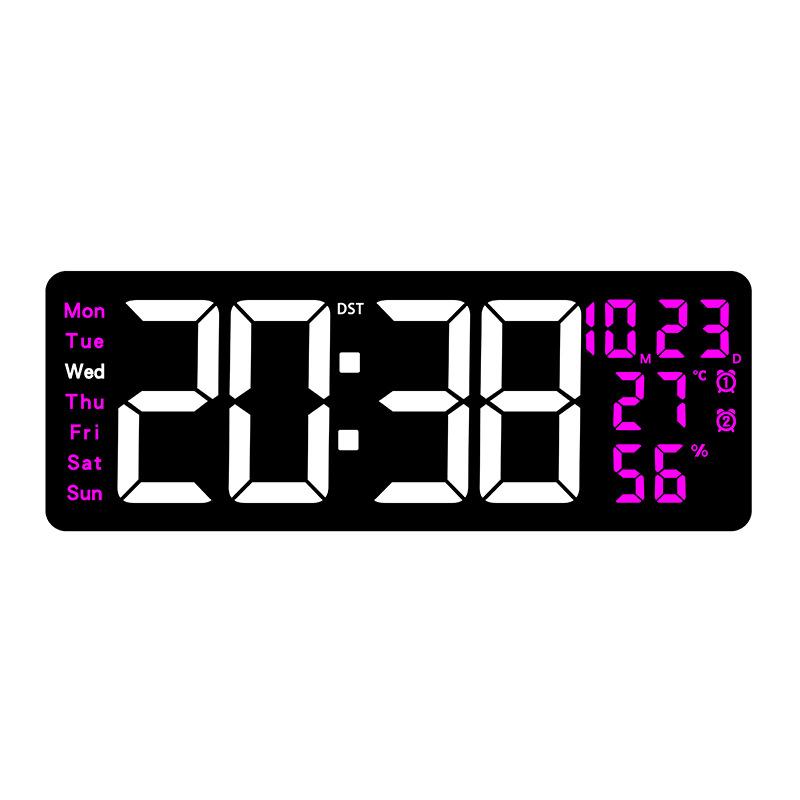 New Large-Size Living Room Wall Clock Multi-Function Led Clock Temperature And Humidity Electronic Clock Countdown 6670 Quality