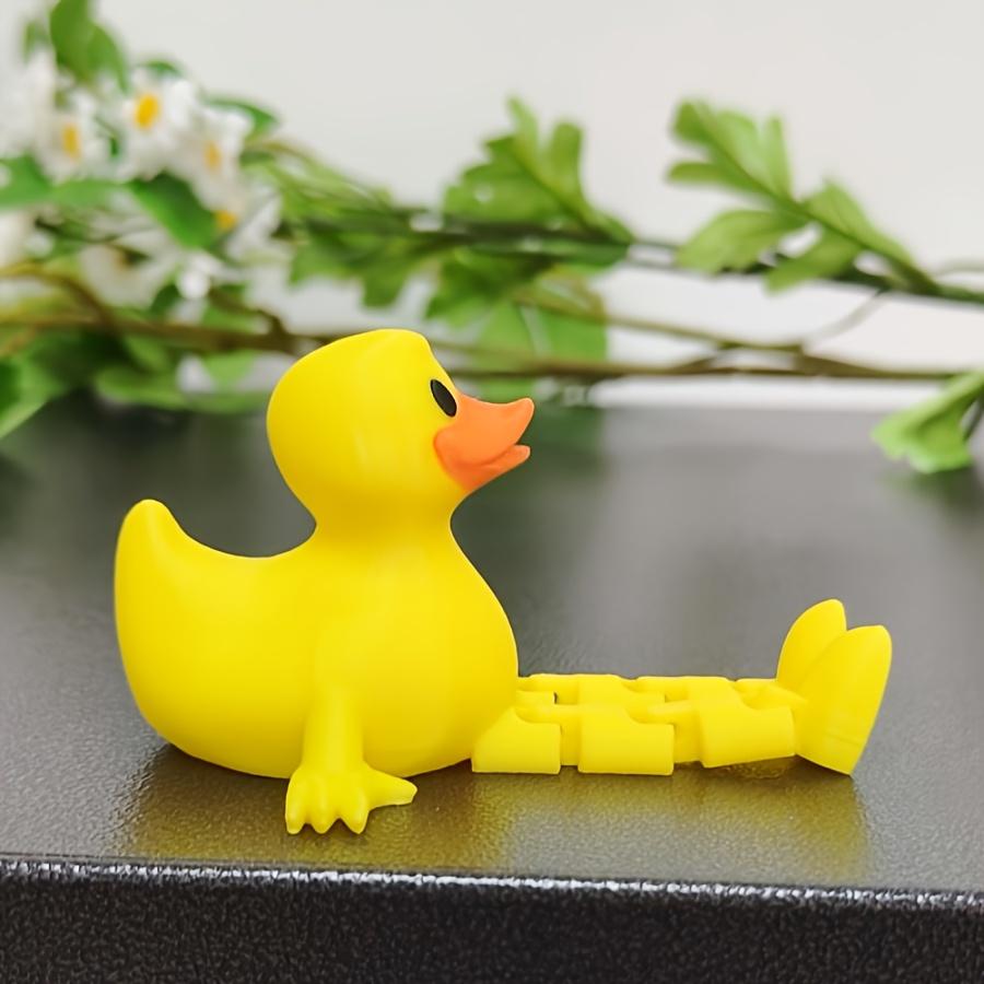 3D Printed Yellow Duck Statue, Flexible Sitting Posture Funny Duck Ornament Halloween, Christmas Home/office Decoration Ornament