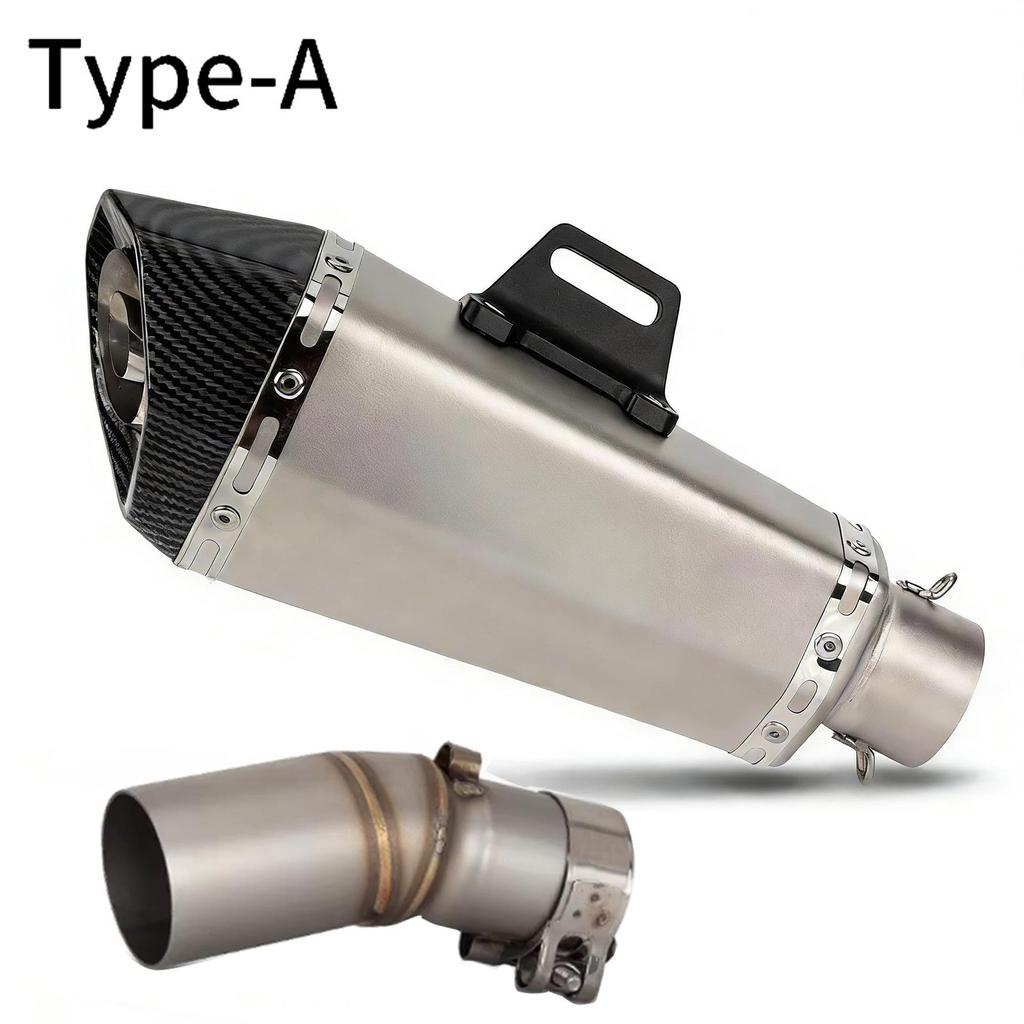 Stainless Steel Mid-Section Exhaust Pipe with Hexagonal Tail for CFMOTO 450NK/450SR Motorcycles