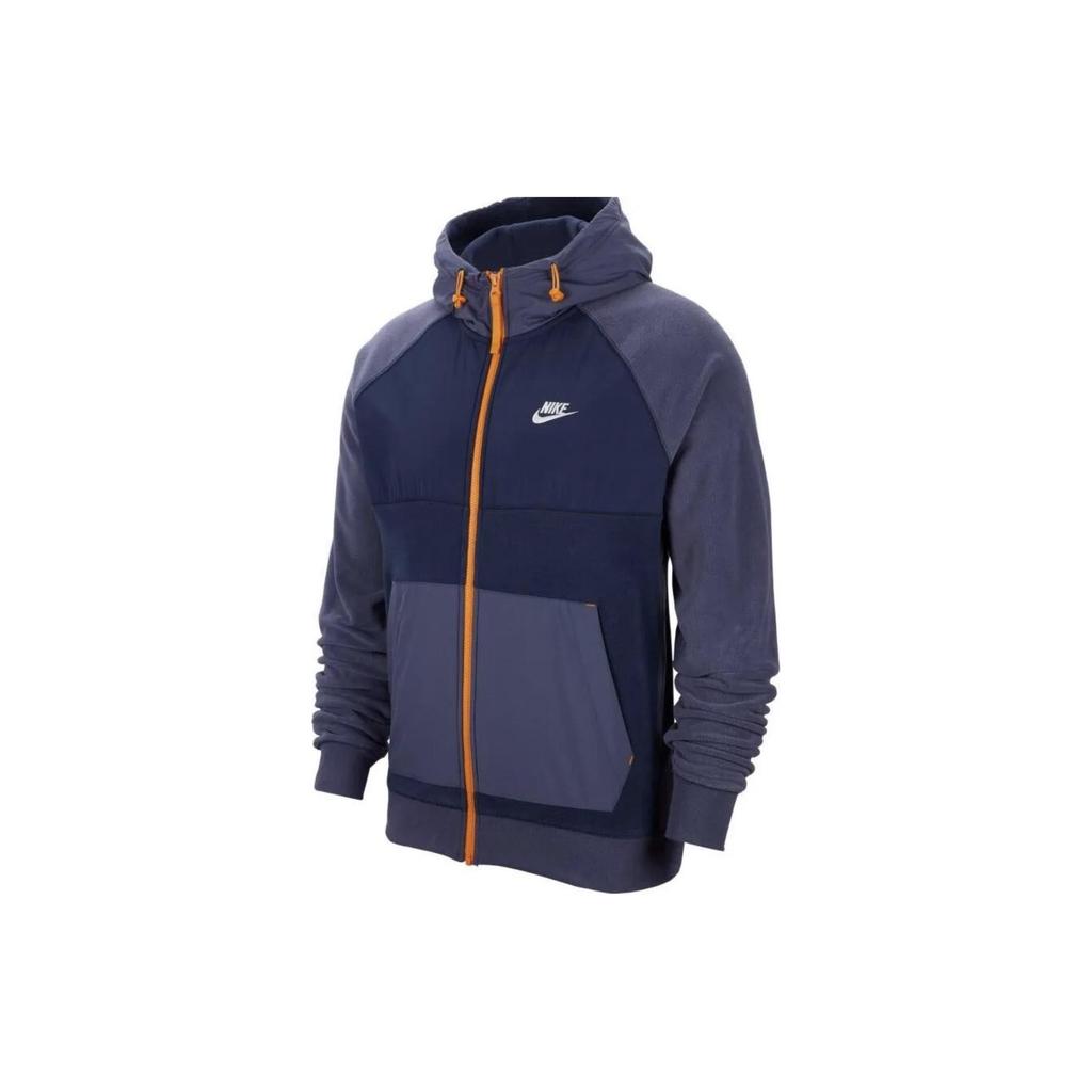 Nike Logo Printed Hooded Straight Jacket Men Jacket Navy-Blue BV3592-410