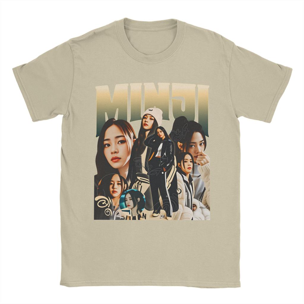 Minji T Shirt Beach Kpop Music Fans Cotton T Shirts For Unisexs Harajuku Casual Tee Shirt Short Sleeve Y2K Basic Clothes