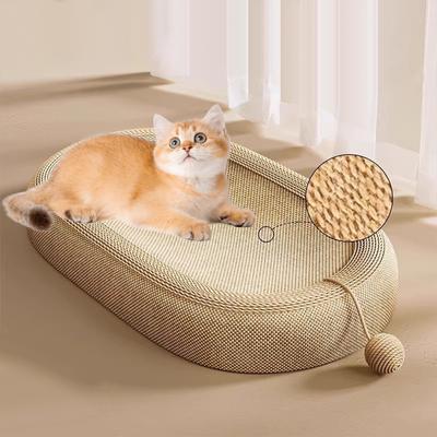 Sisal Cat Scratcher Board with Ball Scratch Resistant Cat Scratching Pad Lounge Sofa for Cats or Small Dogs Cat Scratching Bed