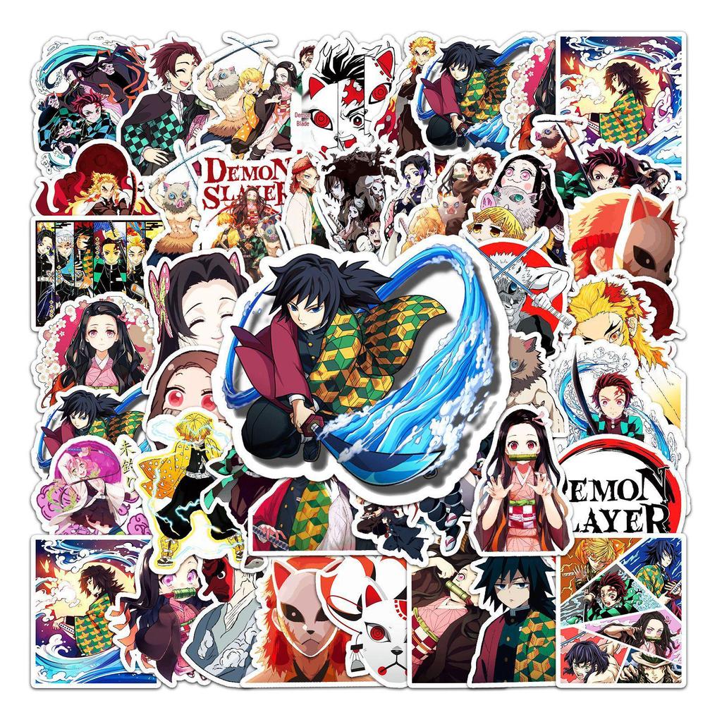 50 samolepek Demon Slayer pro notebooky, koloběžky, kufry, auta a motocykly
