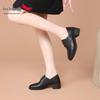Red Dragonfly Women's Chunky Heel Leather Shoes - Comfortable, Super Soft, Genuine Cowhide for Spring/Autumn.
