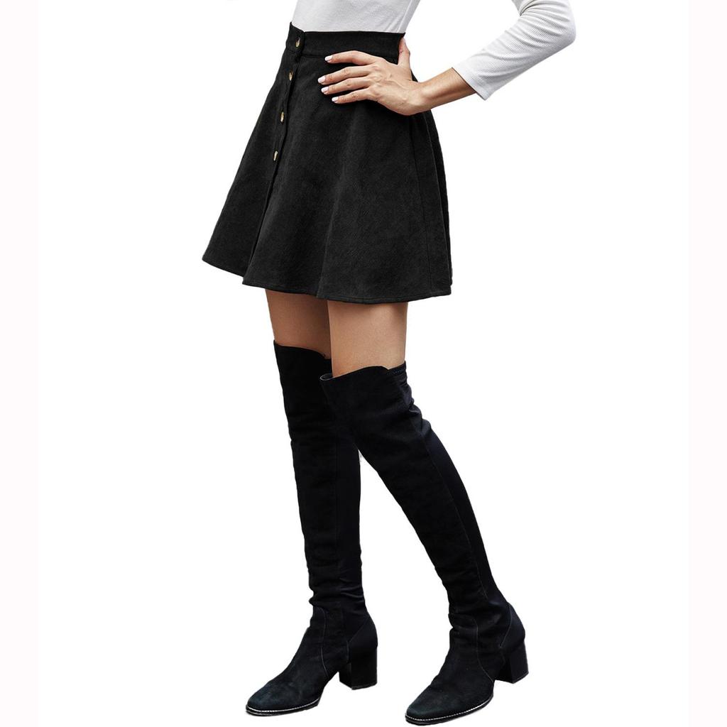GMXIA Women's Fashion Vintage Corduroy High Waist Skirt