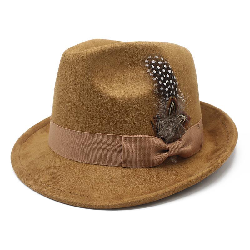 New suede top hat autumn and winter felt hat gentleman's small brim simple classic western cowboy hat jazz hat
