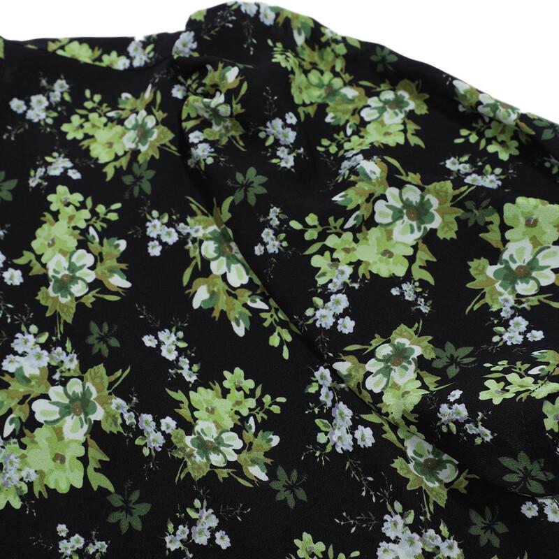 French Retro Floral Print Maxi Dress